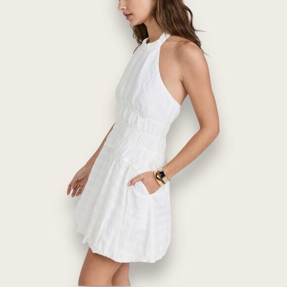NWT | Jonathan Simkhai | BEA GAUZE MINI DRESS | White | Size 6 - Picture 15 of 15